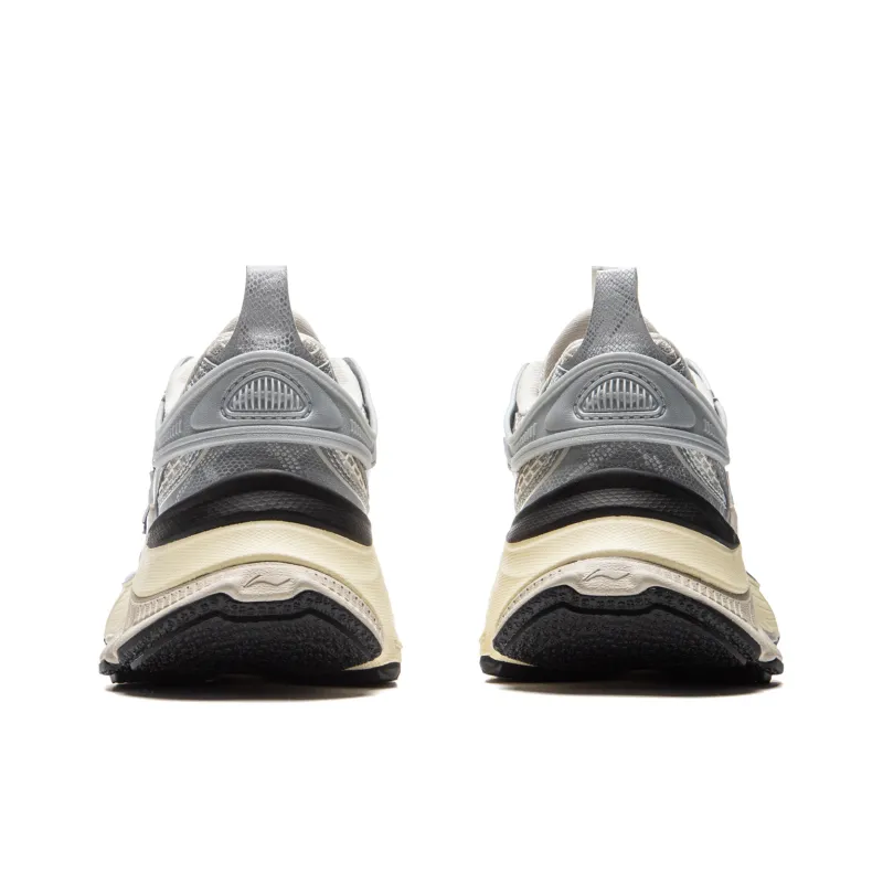 LiNing Star Shock Absorbers Slip Resistant, Abrasion Resistant, Breathable Low Top Chunky Sneakers Women's Silver White-5