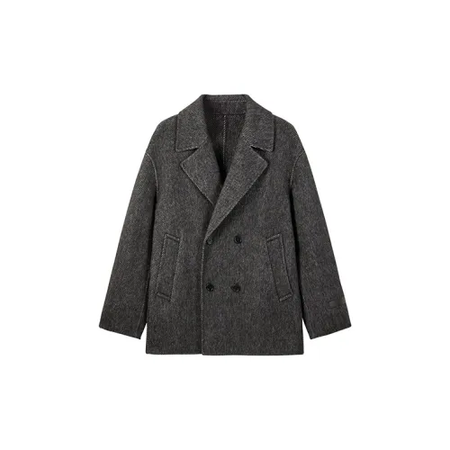 PEACEBIRD MEN Coats Men Dark Gray First Batch