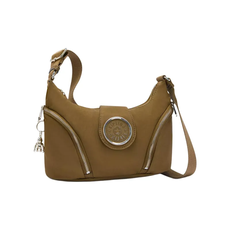 Kipling Nylon Crossbody Bag, Shoulder Bag Medium Size Women's Brown-1