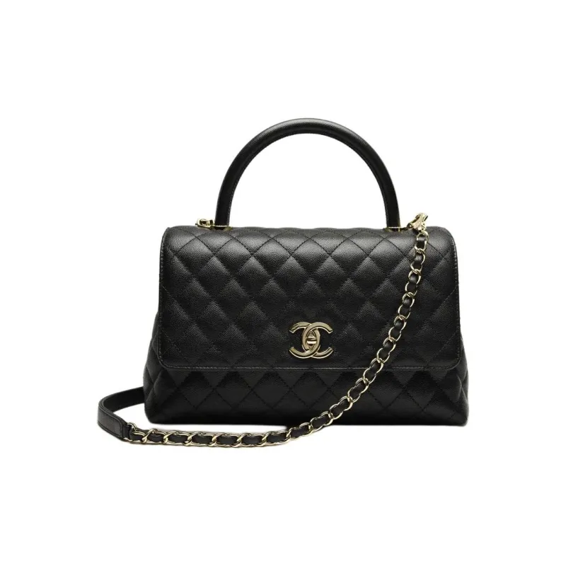 CHANEL Caviar Calfskin Shoulder Bag, Crossbody Bag, Handbag Medium Size Women's Black-1