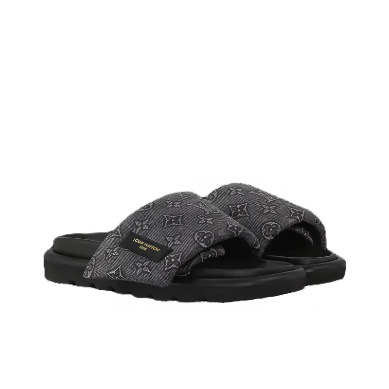 LOUIS VUITTON Pool Pillow Comfort Slide Slippers Women's Black-2