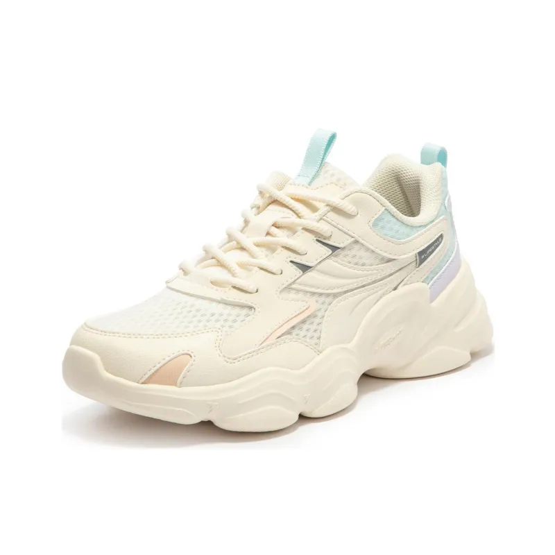 361° Anti Slip Wear Resistant Low Top Casual Running Shoes Women's White Blue-2