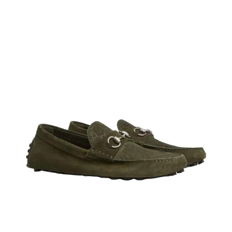 GUCCI Horsebit Loafers Men's Green-2