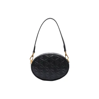LACOSTE Cow Leather Handbag, Shoulder Bag Women's Black