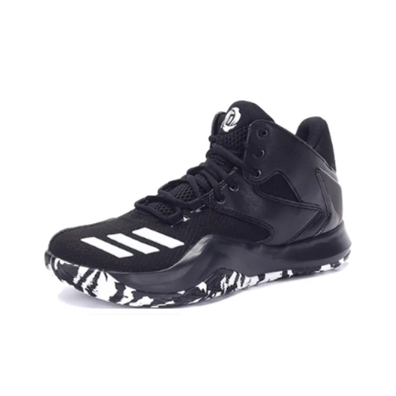 Adidas D Rose 773 Anti-Slip Wear-Resistant Mid-Top Basketball Shoes Men's Black White-0