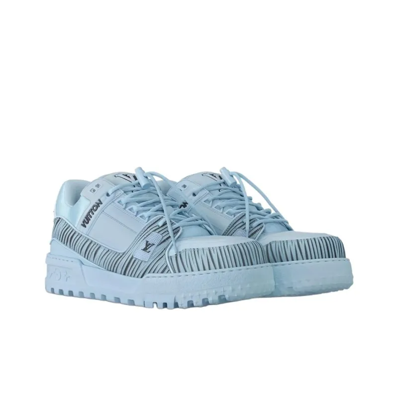 LOUIS VUITTON Trainer Little Chubby Ding Low Top Skateboard Shoes Men's Blue-2
