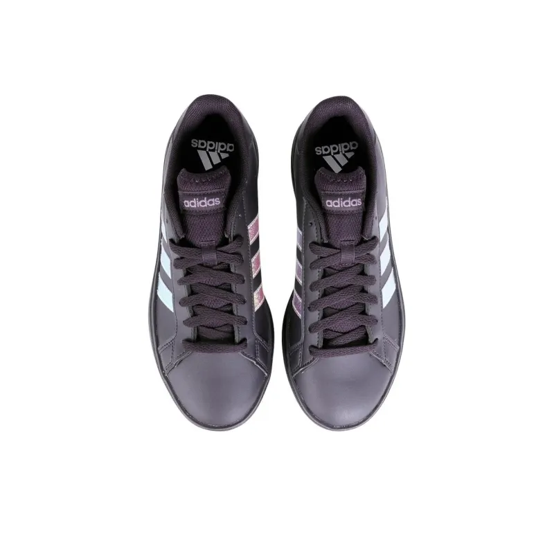Adidas Grand Court Base 2.0 Anti-Slip Wear-Resistant Low-Top Skateboard Shoes Women's Black-3