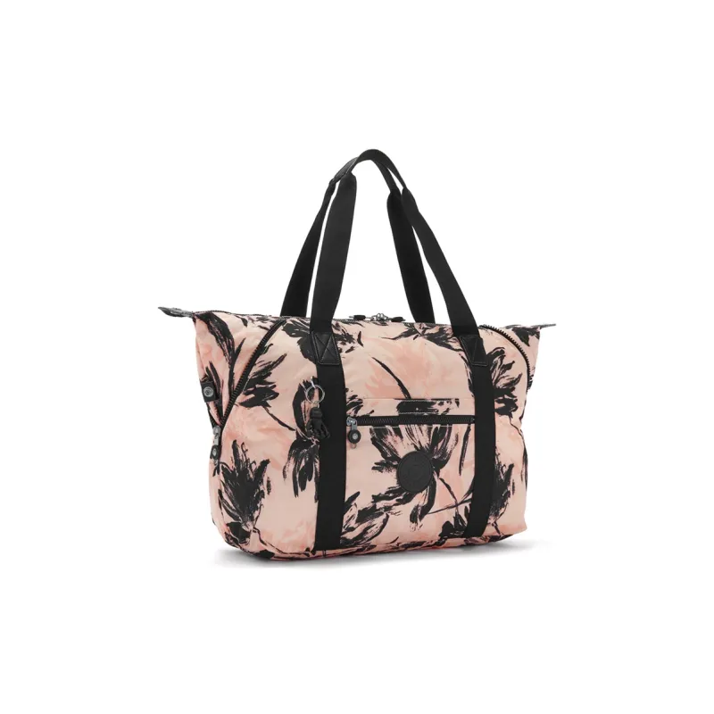Kipling Polyester Tote Bag, Shopping Bag, Handbag Medium Size Unisex Coral Flower-1