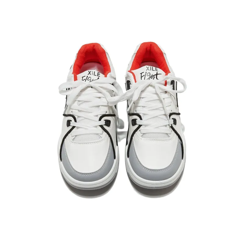 Komanic White Sneakers Wear resistant And Lightweight Low Top Skateboard Shoes Women's-26