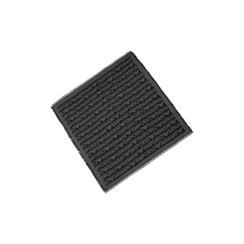 EMPORIO ARMANI Viscose Knit Scarves Men's Black-2