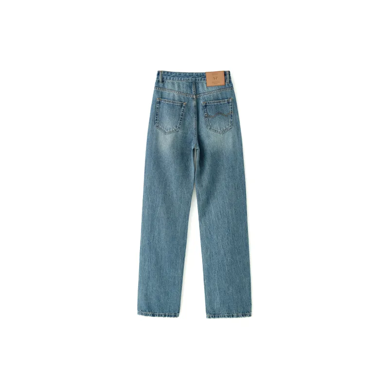 Wen Shan Jeans Women's Blue Pants-1