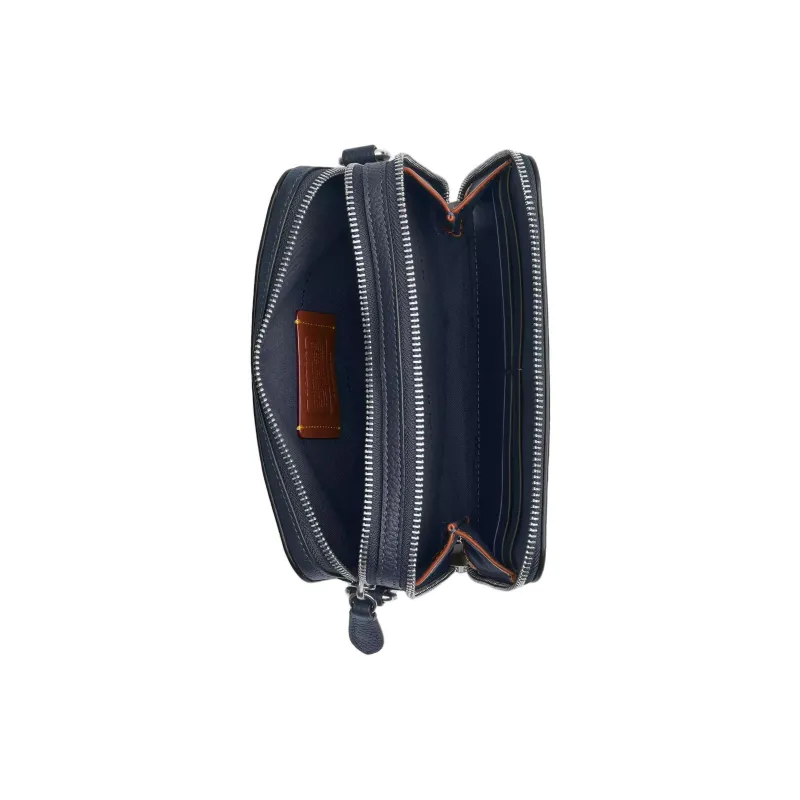 COACH Charter Polished Pebbled Leather Shoulder Bag, Crossbody Bag Small Size Men's Marine Blue-3