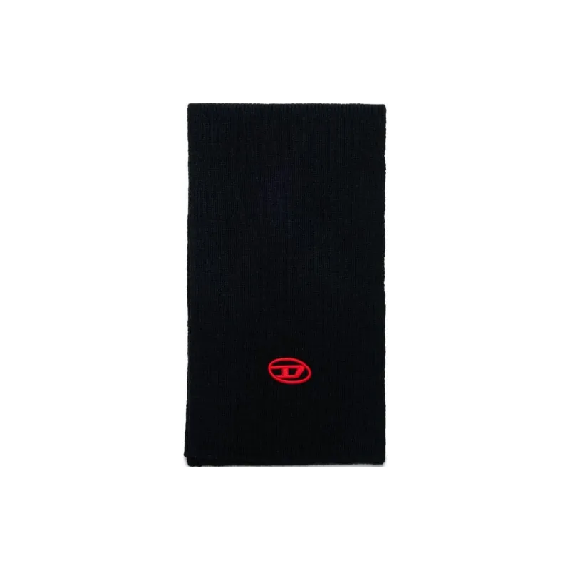DIESEL Oval D Logo Embroidered Knit Scarf-1