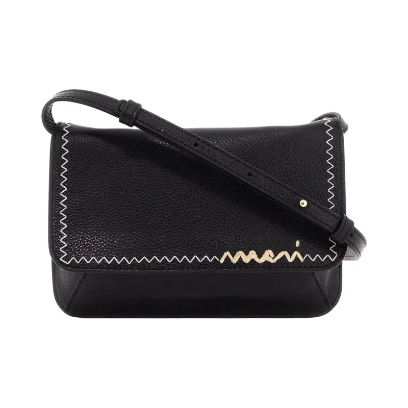 MARNI Logo Embroidered Strapped Mini Shoulder Bag-0