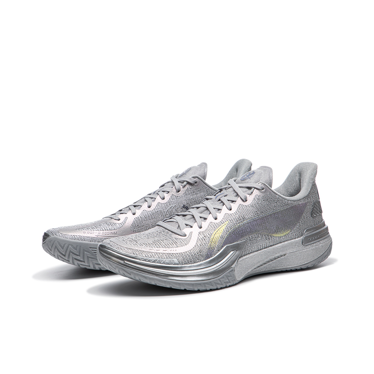 LINING Gamma Basketball Shoes Men Low Top Silver