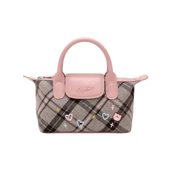 AILUXI Fabric With Synthetic Leather Dumpling Bag Crossbody Handbags Regular Women's Gray Mist Pink