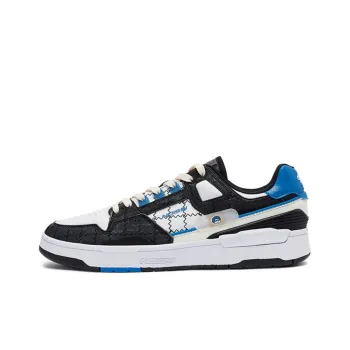 QIAODAN Non slip Lightweight Low Top Skateboard Shoes Men's Black Blue