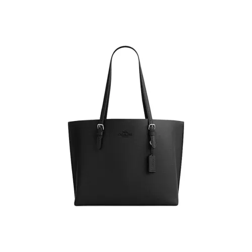 COACH Cow Split Leather Tote Bag Shopping Bag Shoulder Bag Handbag Large Size Women's Black
