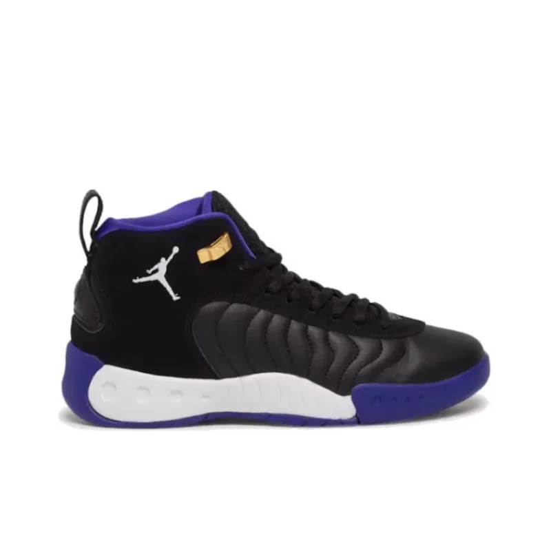 Jordan Jumpman Pro Anti-Slip Wear-Resistant Mid-Top Vintage Basketball Shoes Women's Black Blue-1