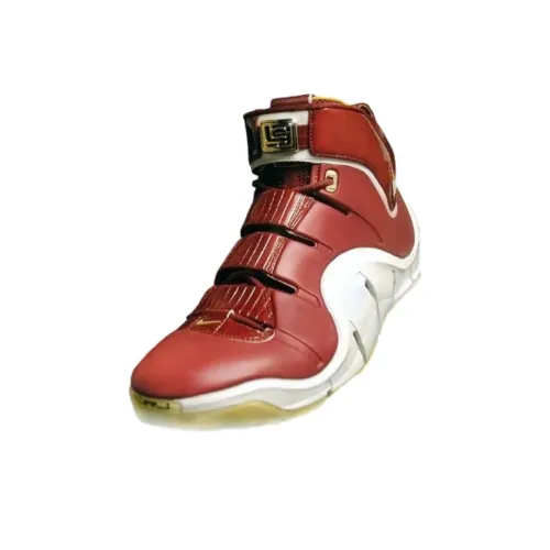 Nike Lebron 4 Anti Slip Wear Resistant High Top Vintage Basketball Shoes Unisex Red White