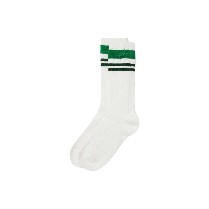 LACOSTE 2024 Autumn Series Mid-Calf Socks Men's 1 Pack White-0