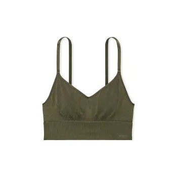 Victoria's Secret PINK Seamless Longline Sports Bra/Casual New Olive Bra Women's Olive