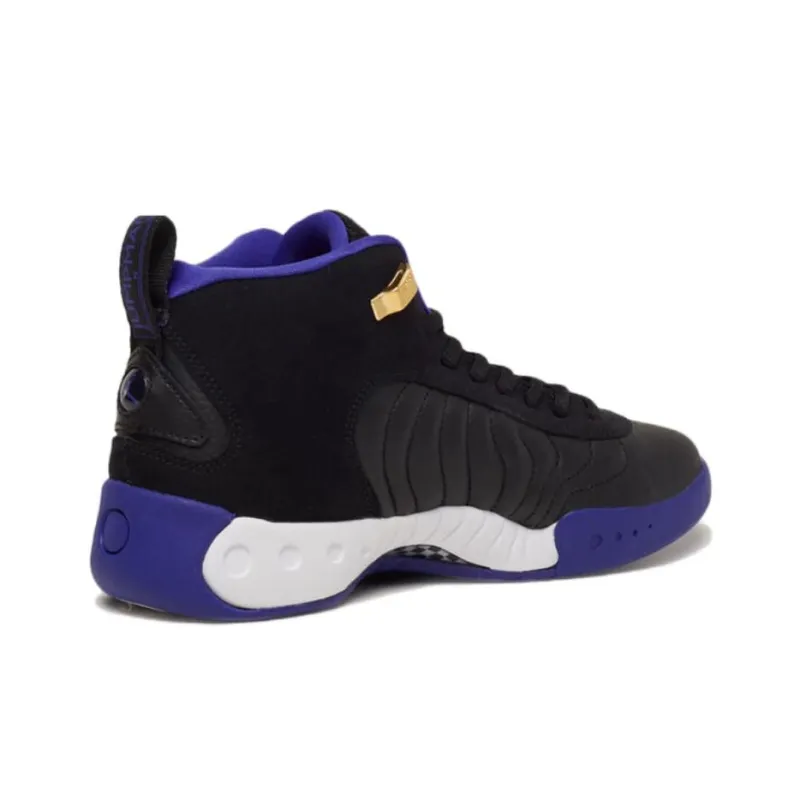 Jordan Jumpman Pro Anti-Slip Wear-Resistant Mid-Top Vintage Basketball Shoes Women's Black Blue-3