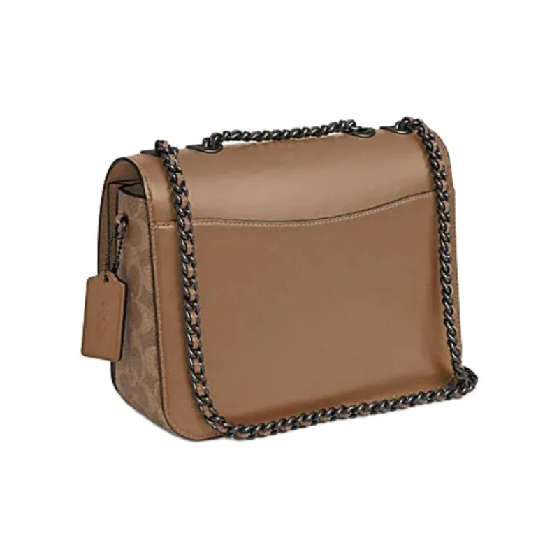 COACH Madison Cow Leather Shoulder Bag, Crossbody Bag Women's Taupe-1