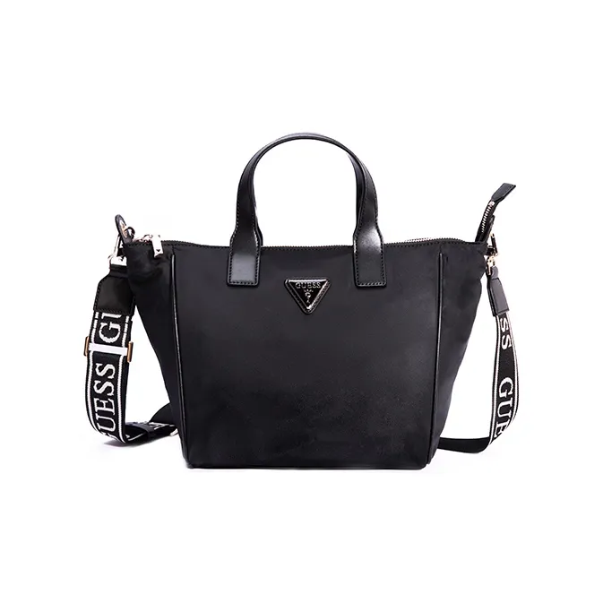 GUESS Nylon Tote One Shoulder Handbag Women's Black-0