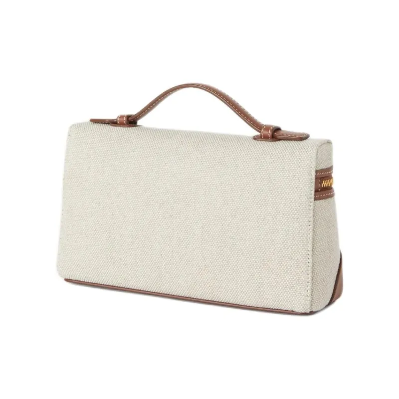 Loro Piana ExtraPocket Cotton Shoulder Bag, Crossbody Bag, Handbag Regular Women's Natural & Caramel & Sun Gold-2