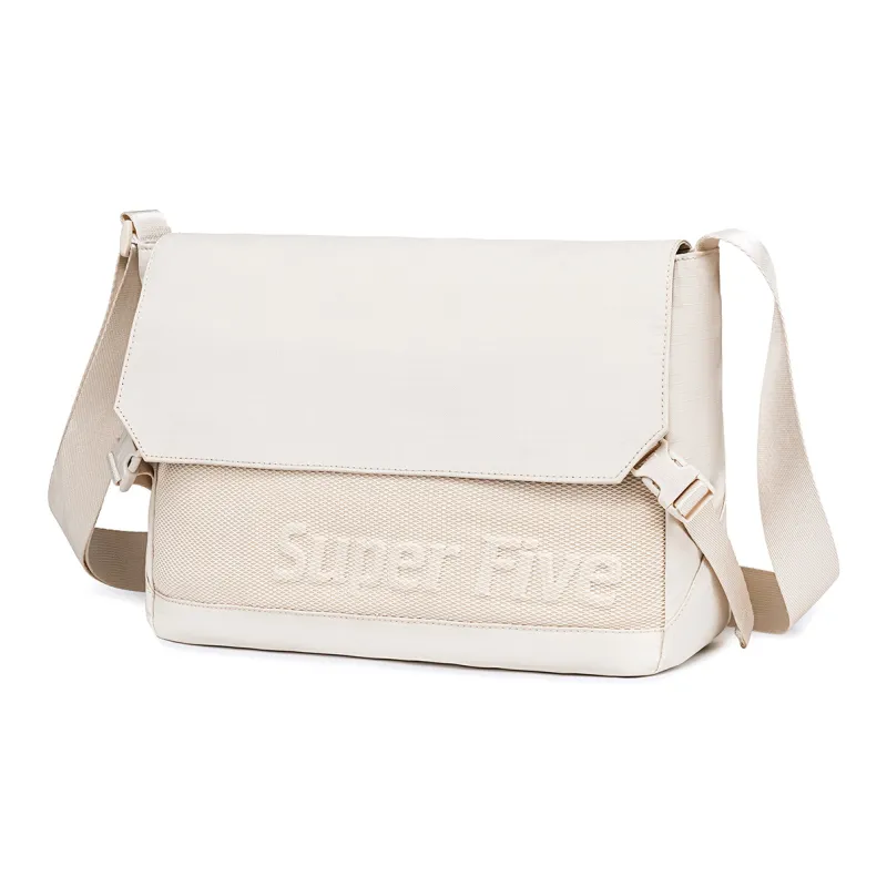 Super Five Polyester Shoulder Bag Unisex Ecru/Black/Red/Gray-1