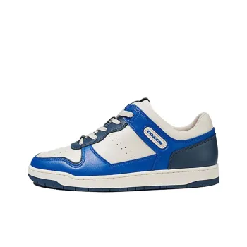 COACH Low Top Stylish Skateboarding Shoes Men's White Blue