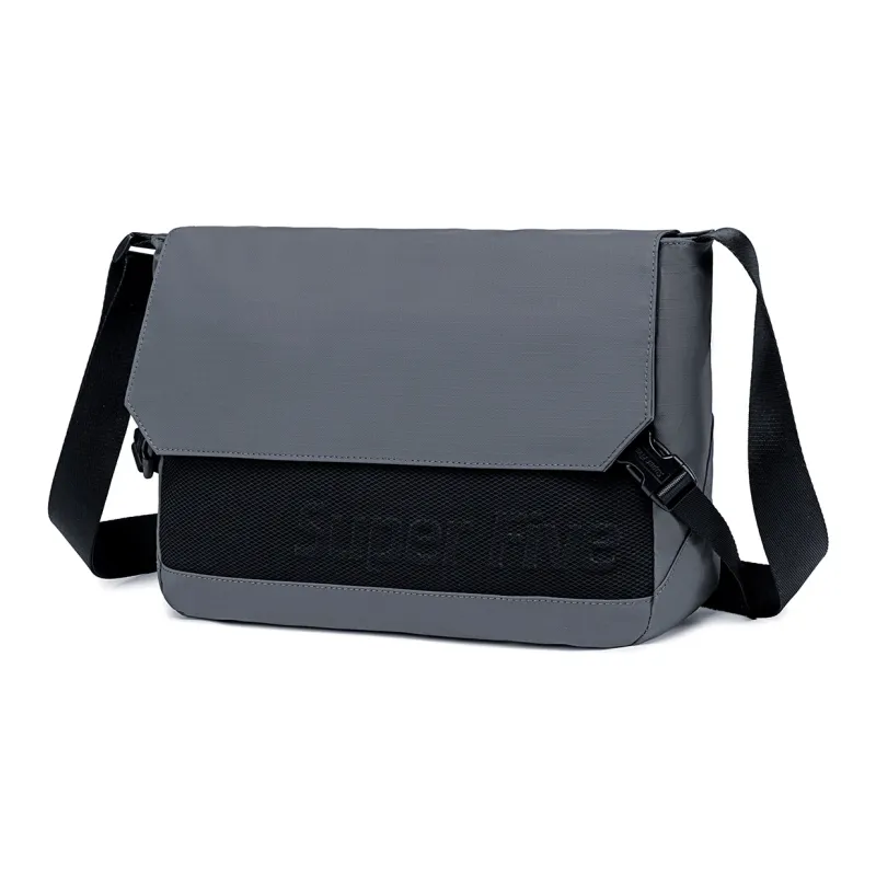 Super Five Polyester Shoulder Bag Unisex Ecru/Black/Red/Gray-11