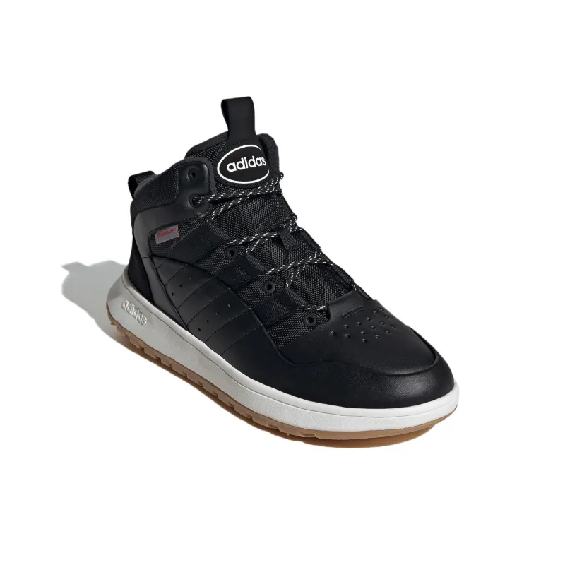 Adidas Anti Slip Wear Resistant Mid Top Basketball Shoes Unisex Black-2