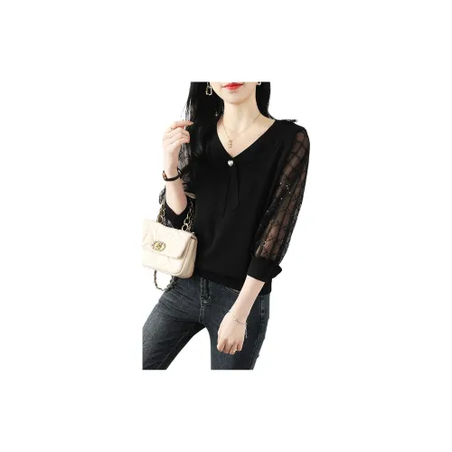 Korean style T-Shirts Women's Black