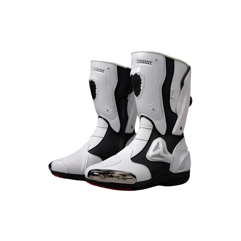 Yalu Preferred Motorcycle Shoes Unisex Black White-0