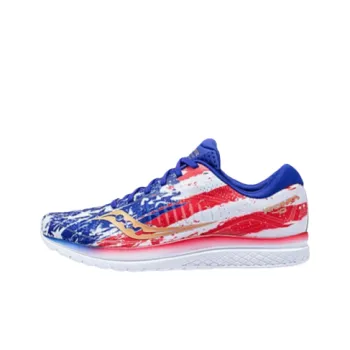 Saucony Kinvara 10 Slip Resistant Low Top Marathon Running Shoes Unisex Red Blue