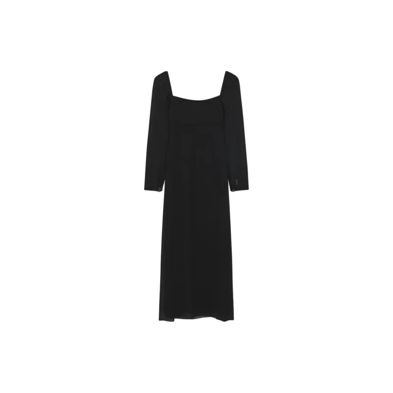 ARITZIA FW24 Wilfred Amuse Longsleeve Midi Dress Long-Sleeved Dresses Women's BLACK/Black-1