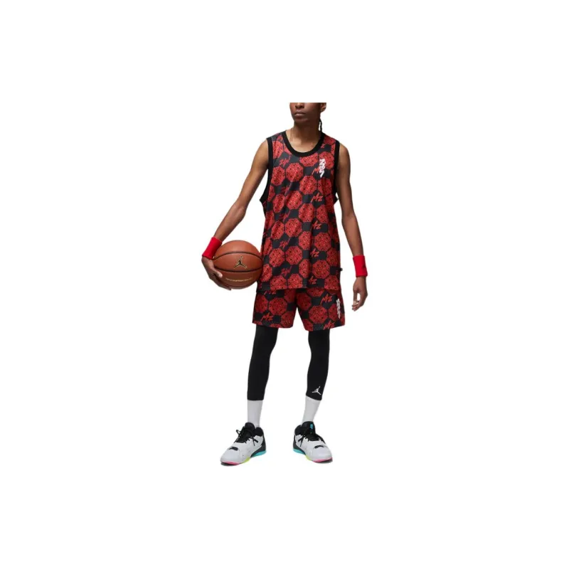 Jordan Zion Collection Mesh Tank Tops Men's Gym Red-2