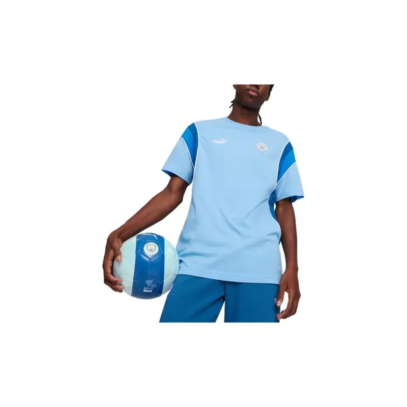 PUMA Manchester City FtblArchive T Shirt Men's Light Blue-2