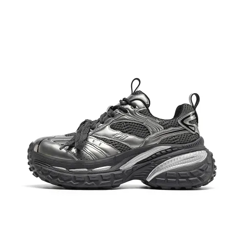 EBLAN Chunky Sneakers Women's Low-Top Gunmetal