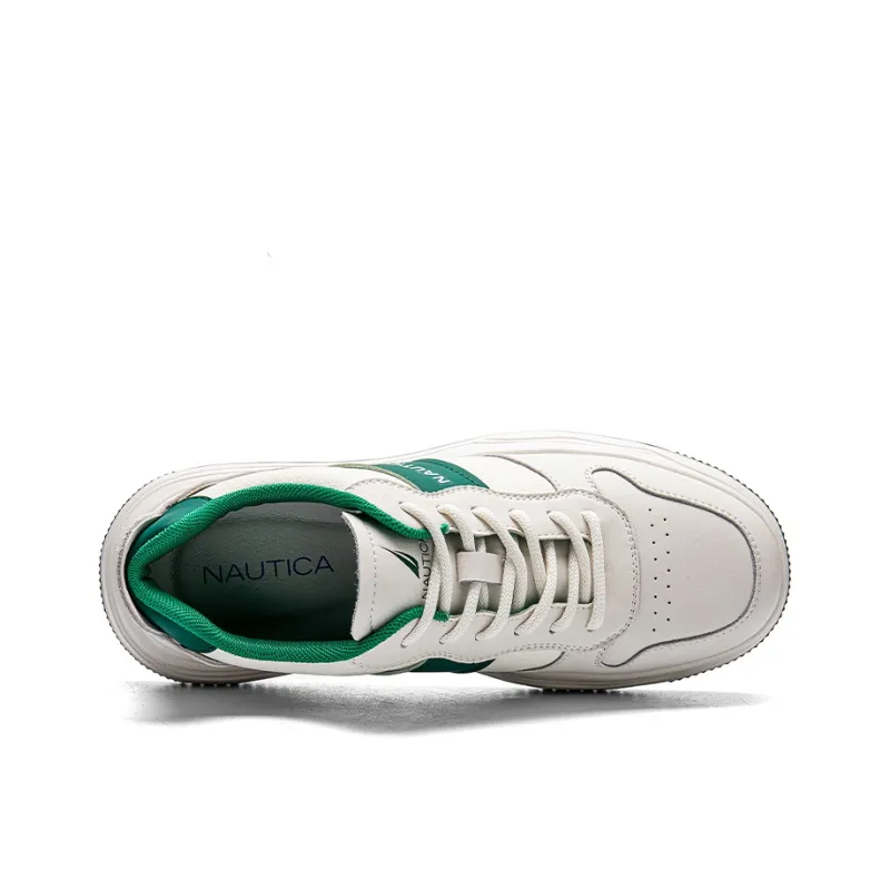 NAUTICA Anti Slip Wear Resistant Low Top Skateboard Shoes Men's White Green-4