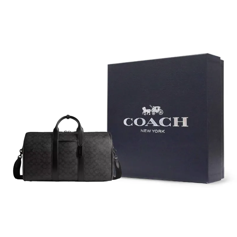 COACH Coated Canvas One Shoulder Crossbody Handbag, Travel Bag Men's Charcoal-6