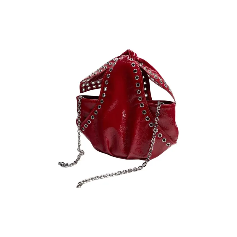 ZARA Polyurethane Clutch Mini Women's Red-3