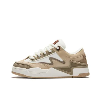 Anta Qijie S Slip Resistant Cushioning Wear Resistant Low Top Skateboard Shoes Women's Brown White