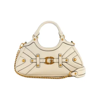 GUESS Artificial Leather Shoulder Bag Crossbody Bag Handbag Small Size Women's Gray White