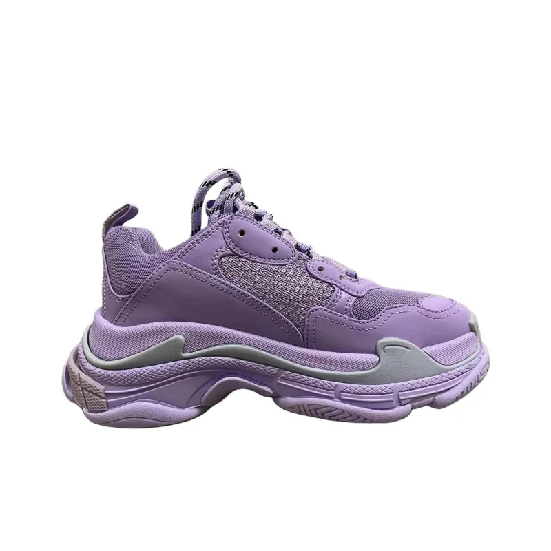 Balenciaga Triple S Low Top Chunky Sneakers Women's Purple-1