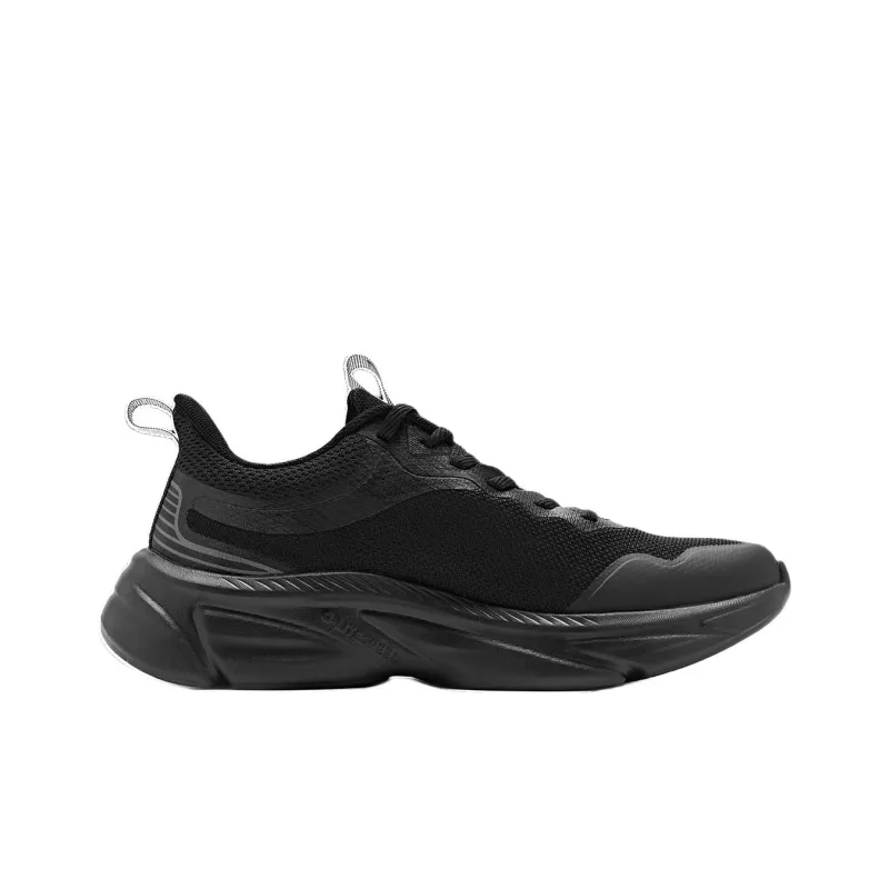 QIAODAN Anti Slip Wear Resistant Low Top Casual Running Shoes Men's Black-1