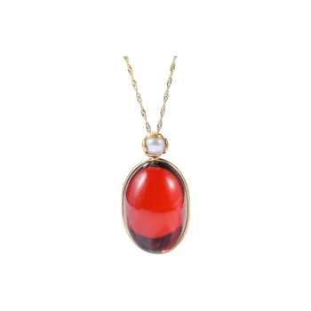 S&A S925 Silver Amber Necklaces Women's