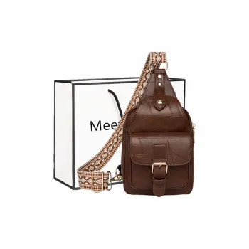 Fitchell PU Crossbody Bag One Shoulder Backpack Sling Bag Regular Women's Brown/Ecru/Black